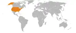 Lage von Taiwan und Vereinigte Staaten