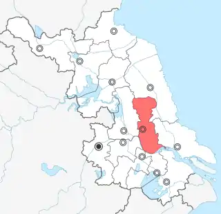 Lage von Taizhou in Jiangsu
