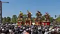 Präsentation von Festwagen während des Takayama-Fests