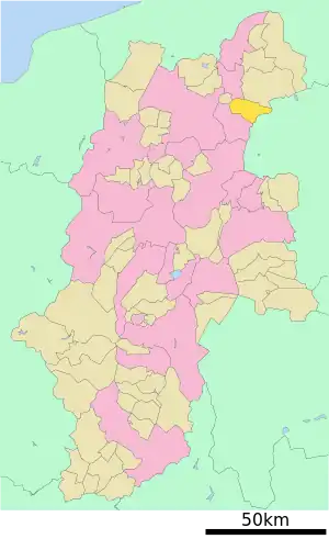Lage Takayamas in der Präfektur