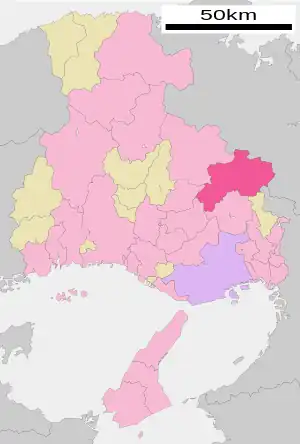 Lage Tamba-Sasayamas in der Präfektur