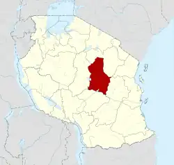 Lage der Region Dodoma in Tansania