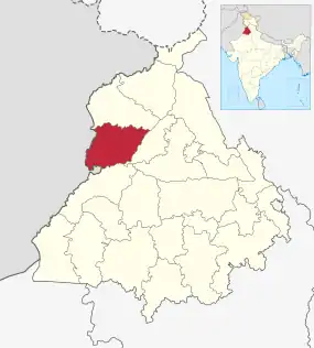 Positionskarte des Distrikts Tarn Taran