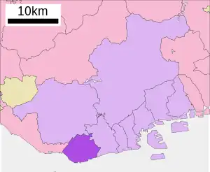 Lage Tarumi-kus in der Stadt Kōbe