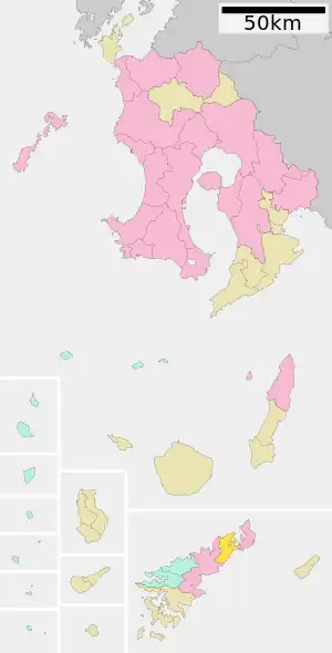 Lage Tatsugōs in der Präfektur