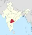 Lage des indischen Bundesstaates Telangana