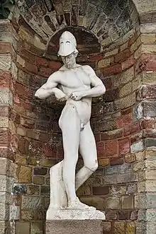 Statue des Telemachos an ihrem heutigen Standort am Fuße der Trillertreppe, Ludwig Cauer, 1890
