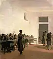 Tobsüchtige Geisteskranke im Spital San Bonifazio, 1865, Venedig, Galleria d´Arte Moderna in Ca Pesaro