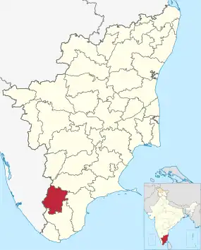 Positionskarte des Distrikts Tenkasi