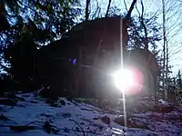 „Teufelskanzel von Rachlau“, Sonnendurchgang Wintersonnenwende gegen Mittag 2007