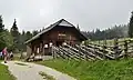Die Teufelsteinhütte 500 m südlich des Gipfels