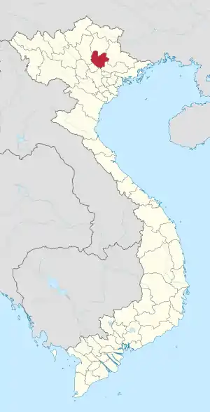 Karte von Vietnam mit der Provinz Thái Nguyên hervorgehoben