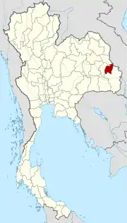 Karte von Thailand mit der Provinz Amnat Charoen hervorgehoben
