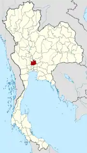 Karte von Thailand mit der Provinz Ayutthaya hervorgehoben