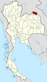 Karte von Thailand mit der Provinz Bueng Kan hervorgehoben
