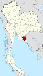 Karte von Thailand mit der Provinz Chanthaburi hervorgehoben