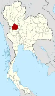 Karte von Thailand mit der Provinz Kamphaeng Phet hervorgehoben