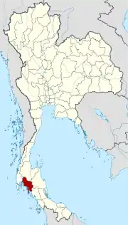 Karte von Thailand mit der Provinz Krabi hervorgehoben
