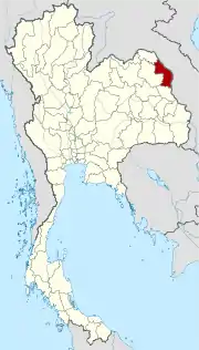 Karte von Thailand mit der Provinz Nakhon Phanom hervorgehoben