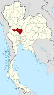 Karte von Thailand mit der Provinz Nakhon Sawan hervorgehoben
