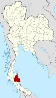 Karte von Thailand mit der Provinz Nakhon Si Thammarat hervorgehoben