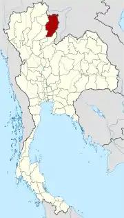 Karte von Thailand mit der Provinz Nan hervorgehoben