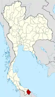 Karte von Thailand mit der Provinz Narathiwat hervorgehoben