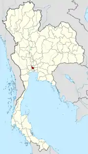 Karte von Thailand mit der Provinz Nonthaburi hervorgehoben