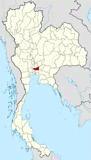 Karte von Thailand mit der Provinz Pathum Thani hervorgehoben