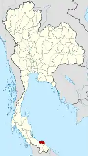 Karte von Thailand mit der Provinz Pattani hervorgehoben