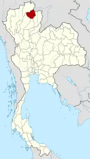 Karte von Thailand mit der Provinz Phayao hervorgehoben