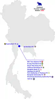Thailand Premier League 2006, Karte
