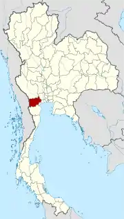 Karte von Thailand mit der Provinz Ratchaburi hervorgehoben