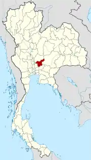Karte von Thailand mit der Provinz Saraburi hervorgehoben