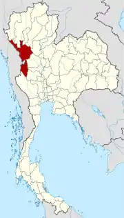 Karte von Thailand mit der Provinz Tak hervorgehoben