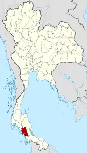 Karte von Thailand mit der Provinz Trang hervorgehoben