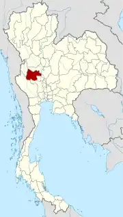 Karte von Thailand mit der Provinz Uthai Thani hervorgehoben