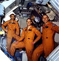 v. l. n. r. Owen Garriott, Jack Lousma, Alan Bean
