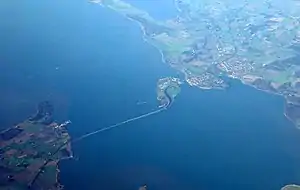 Storstrømsbroen (errichtet 1937) und Masnedsundbroen zwischen Falster und Seeland
