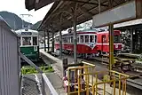 Erhalten gebliebene Fahrzeuge im Bahnhof Mino