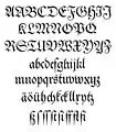 Theuerdank-Fraktur, 1933 von der Monotype Corporation nach dem Original von 1517 geschnitten