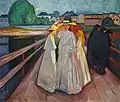 Frauen auf der Brücke (1903), Öl auf Leinwand, 203 × 230 cm, Thielska galleriet, Stockholm