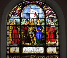 Glasfenster mit dem zweibeweibten Graf von Gleichen