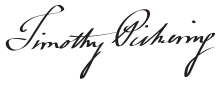 Timothy Pickerings Unterschrift