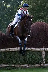 Kristina Cook mit Miners Frolic auf der Geländestrecke der Olympischen Spiele 2012