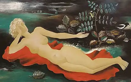Weiblicher Akt in der Landschaft