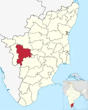 Positionskarte des Distrikts Tiruppur