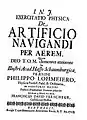 Titelblatt der  De artificio navigandi per aërem Rinteln 1708