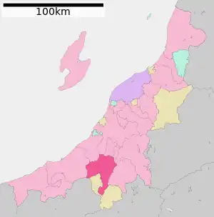 Lage Tōkamachis in der Präfektur
