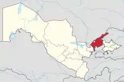 Lage des Viloyat Taschkent in Usbekistan